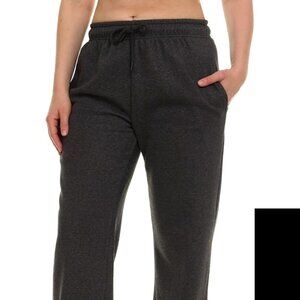 Fleece Straight Leg Loose Sweatpants with Pockets Charcoal Gray